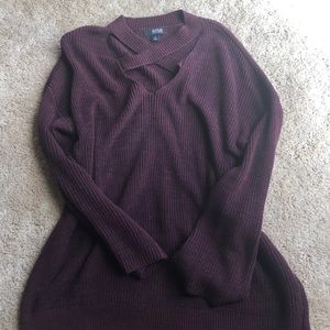 NWOT oversized red and black knit sweater